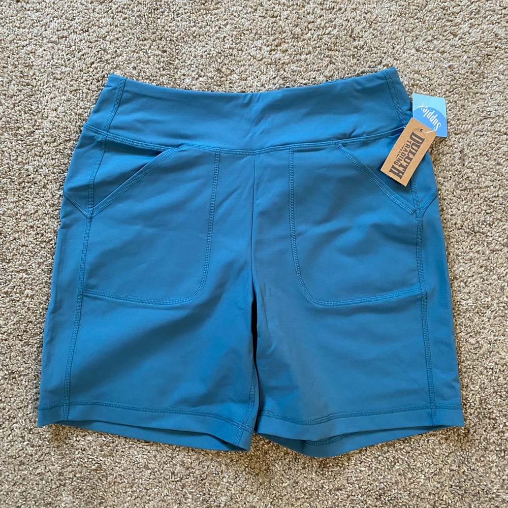 Duluth Trading active shorts- Teal/blue